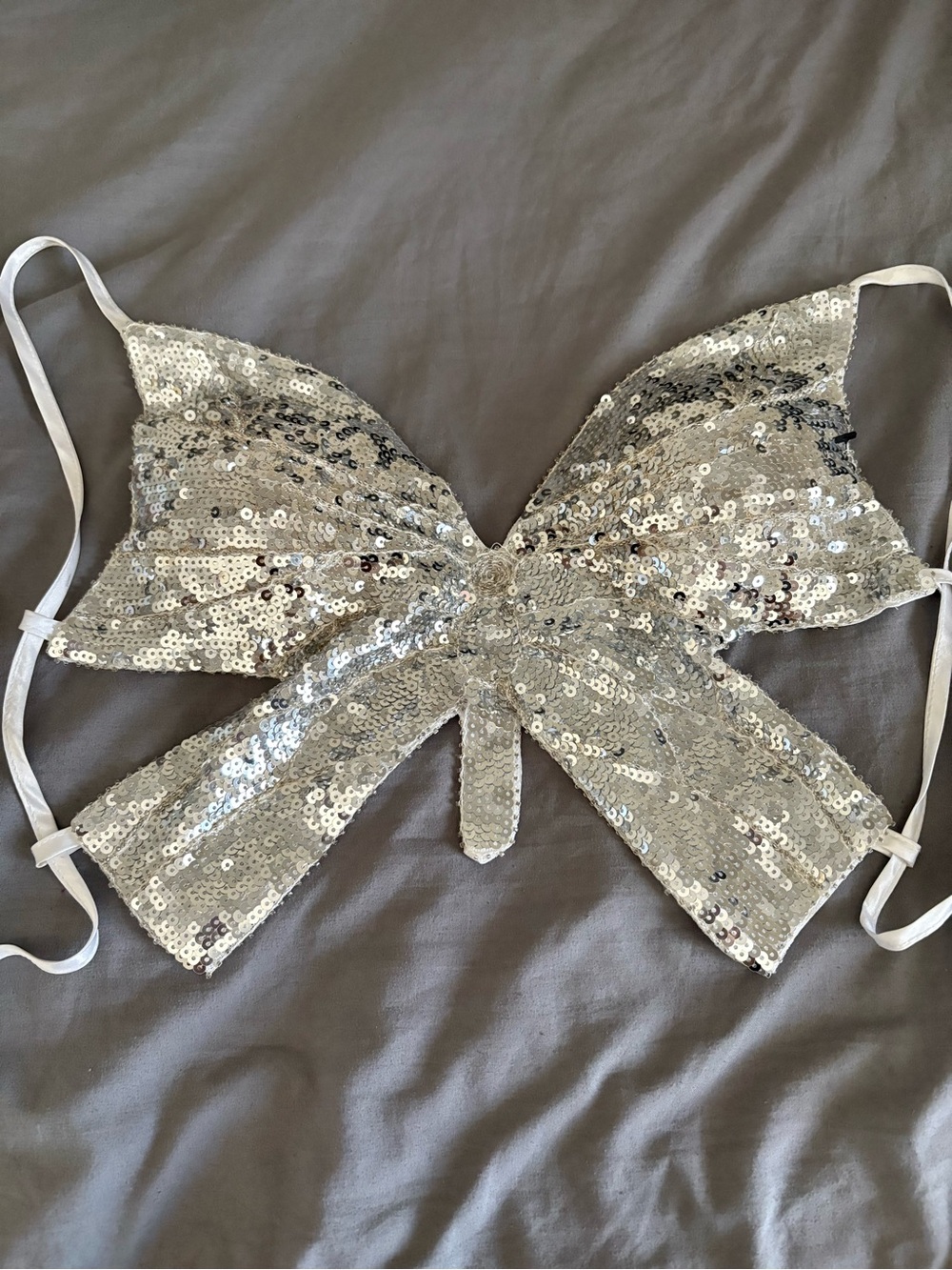 Silver Sequin Fairy Wings Costume Accessory
